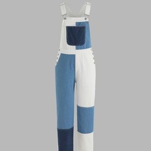 CIDER Denim color-block overalls : size LG (8/10)